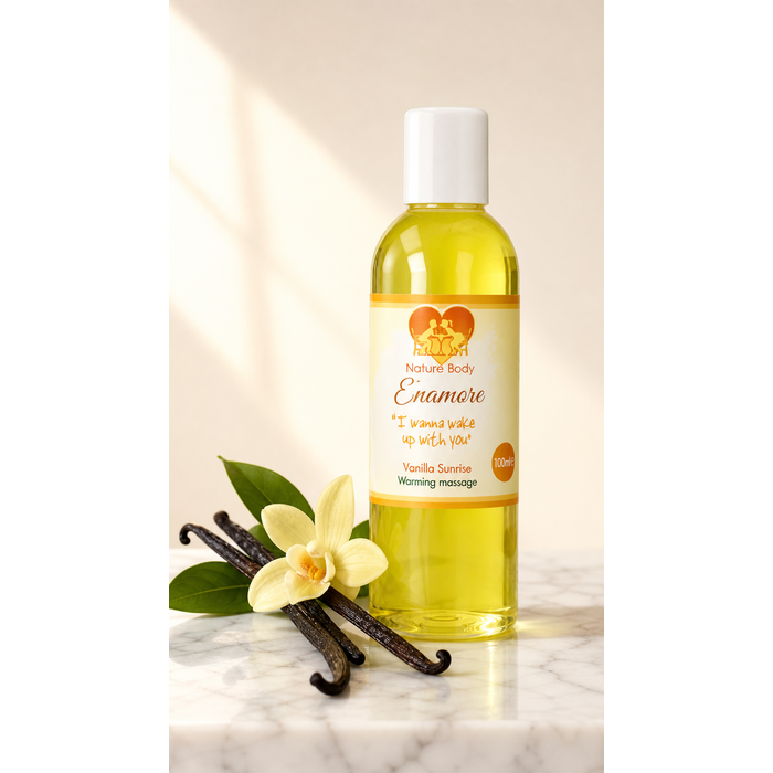Ulei de masaj si Gel Lubrifiant, Nature Body, cu incalzire Enamore Vanilla Sunrise, 100 ml